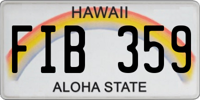 HI license plate FIB359