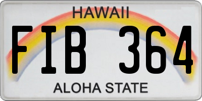 HI license plate FIB364