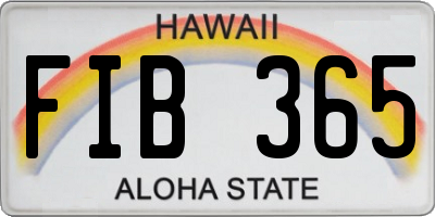 HI license plate FIB365
