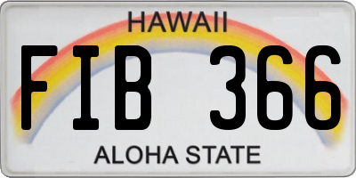 HI license plate FIB366