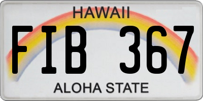 HI license plate FIB367