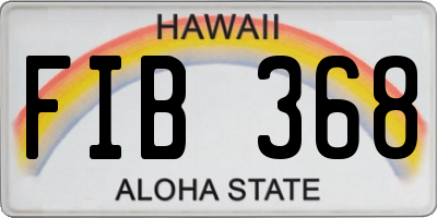 HI license plate FIB368
