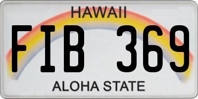 HI license plate FIB369