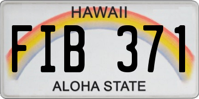 HI license plate FIB371
