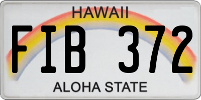 HI license plate FIB372