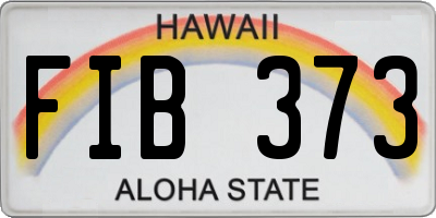 HI license plate FIB373