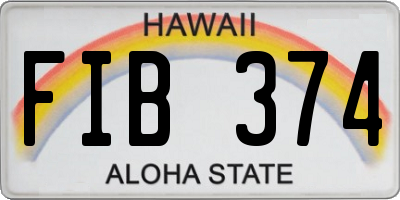 HI license plate FIB374