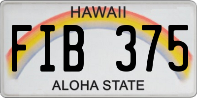 HI license plate FIB375