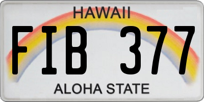 HI license plate FIB377
