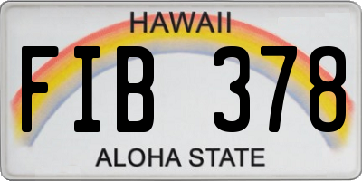HI license plate FIB378