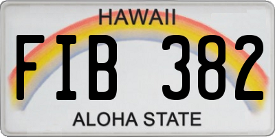 HI license plate FIB382