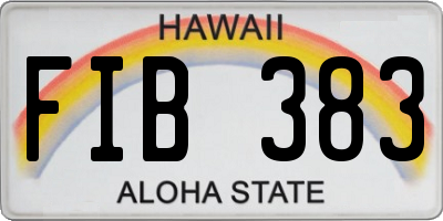 HI license plate FIB383