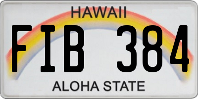 HI license plate FIB384