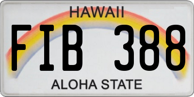 HI license plate FIB388