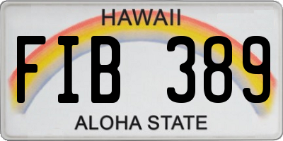 HI license plate FIB389