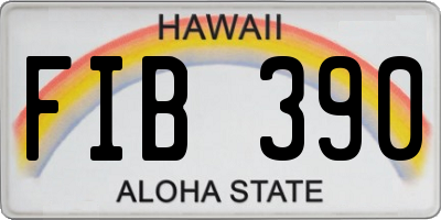 HI license plate FIB390