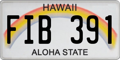 HI license plate FIB391