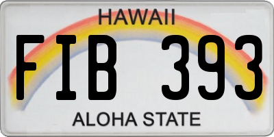 HI license plate FIB393