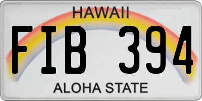 HI license plate FIB394