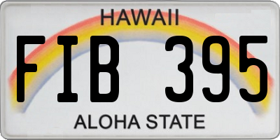 HI license plate FIB395