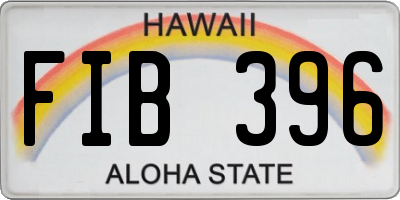 HI license plate FIB396