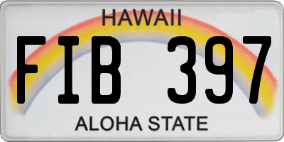 HI license plate FIB397