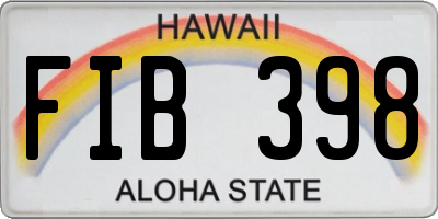 HI license plate FIB398