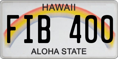HI license plate FIB400