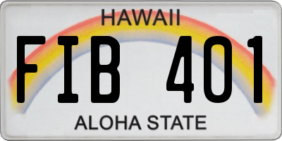 HI license plate FIB401