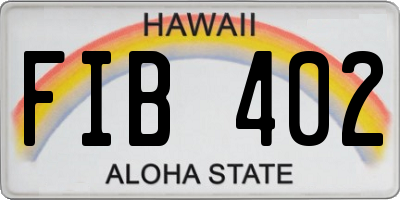HI license plate FIB402