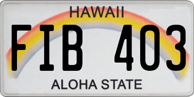 HI license plate FIB403