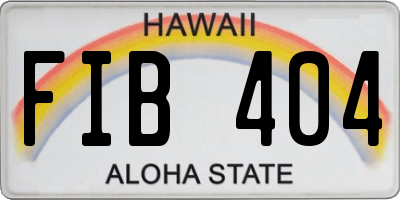 HI license plate FIB404