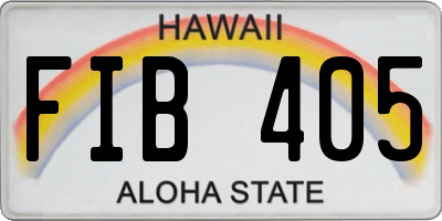 HI license plate FIB405
