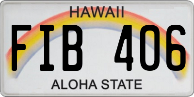 HI license plate FIB406