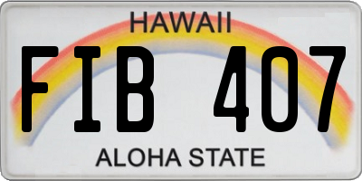 HI license plate FIB407
