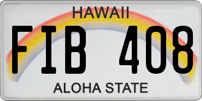 HI license plate FIB408