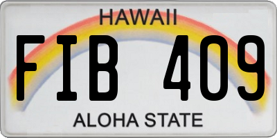 HI license plate FIB409