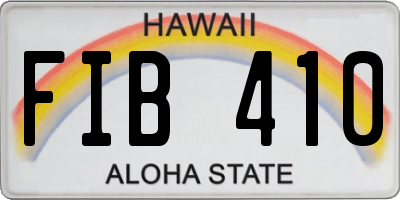 HI license plate FIB410