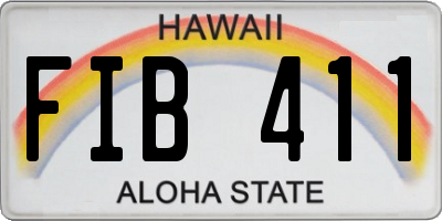 HI license plate FIB411