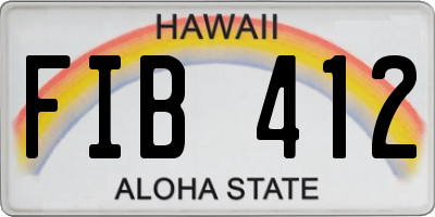 HI license plate FIB412