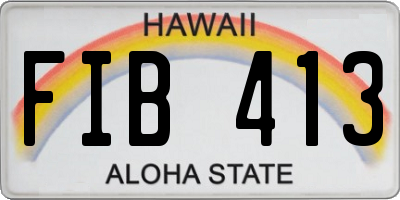 HI license plate FIB413