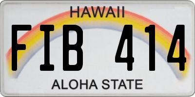 HI license plate FIB414