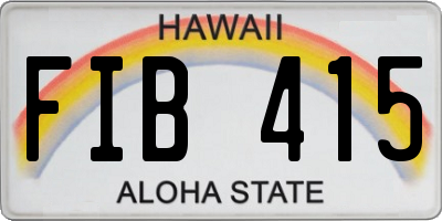HI license plate FIB415