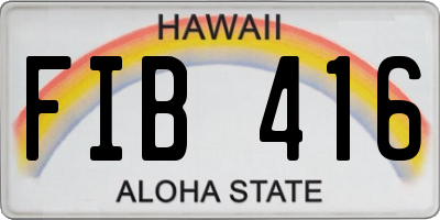 HI license plate FIB416