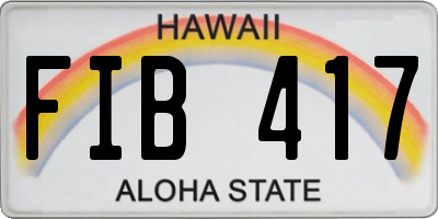 HI license plate FIB417