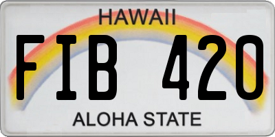 HI license plate FIB420