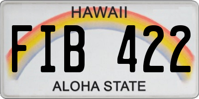 HI license plate FIB422