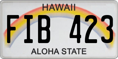 HI license plate FIB423