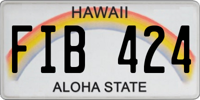 HI license plate FIB424