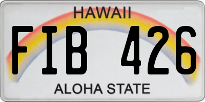HI license plate FIB426